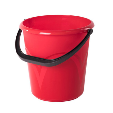 Ведро 8л, без крышки, пластиковое, пищев., с глянц. узор., цв. красн., мерная шкала, Лайма