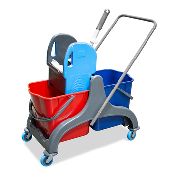 Уборочная тележка двухведерная GRASS 2*25 л, каркас пластик отжим IT-0491. пластик IT-0492