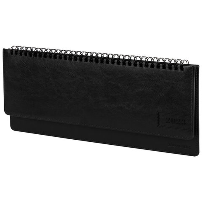 Планинг датированный 2025 305х140 мм BRAUBERG "Select", под кожу, черный