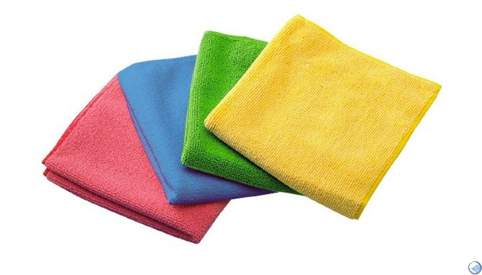 Салфетка из микрофибры 30x30 зеленый пл.250, ультразвуковая обработка края