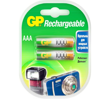 Батарейки аккумуляторные GP,ААА,Ni-Mh,1000mAh КОМПЛЕКТ 2шт