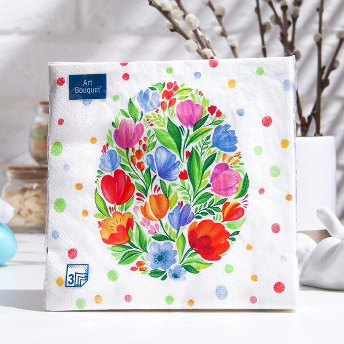 Салфетки  Art Bouquet "Пасхальное яйцо" 33х33 3 сл.,20л/вл.12