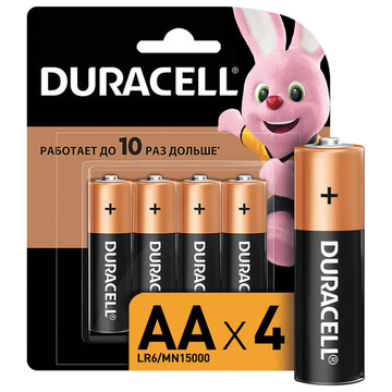Батарейка Duracell алкалин. АА LR06 спайка 4 шт