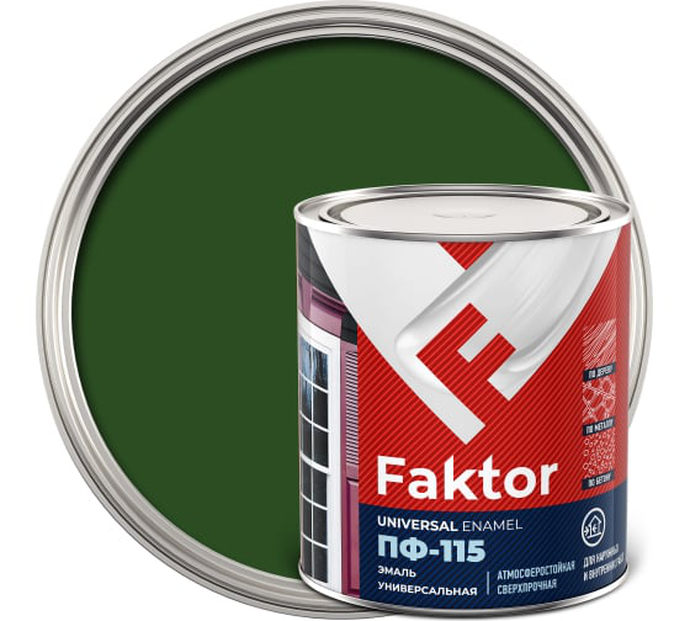 Эмаль ПФ-115 зеленая 0,8 кг