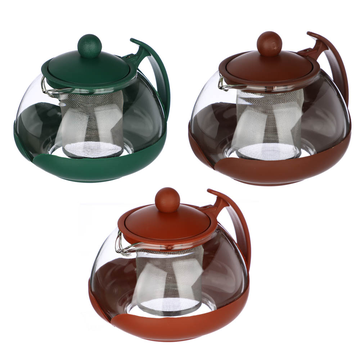 VETTA Чайник заварочный 750мл, овальный,  ситечко из нержавеющей стали, стекло, полипропилен