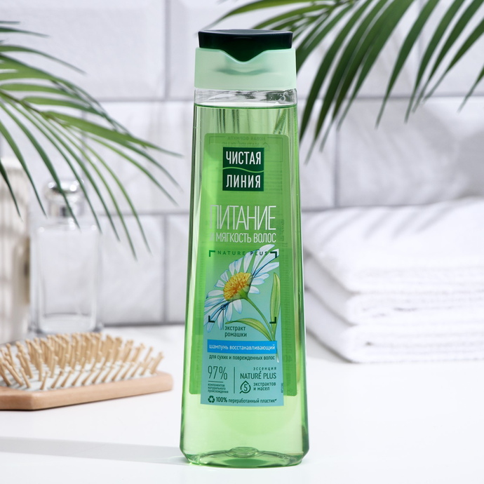 Чистая линия Шампунь Питание и мягкость РОМАШКА (для сухих и поврежденных) 400 мл 6*12//1368