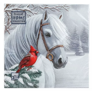 Салфетки бумажные декоративные 20л, Bouquet Home Collection, 3хсл., "Волшебная лошадь"/12