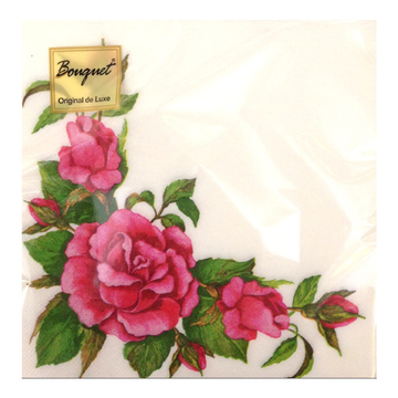 Салфетки Art Bouquet  "Дикая роза NEW" 33х33 , 3 слоя .20л/вл.12