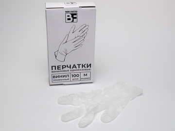 Перчатки одноразовые винил 100 шт/уп M Ben Fatto