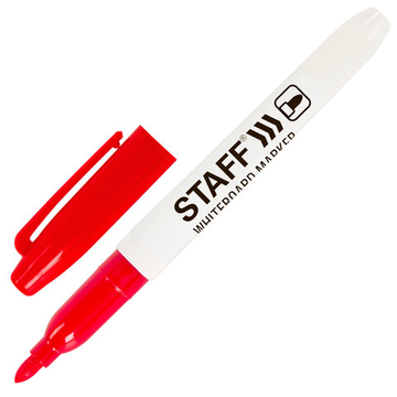 Маркер стираемый для белой доски STAFF EVERYDAY WBM-093, КРАСНЫЙ 2,5 мм, тонкий корпус, 151095