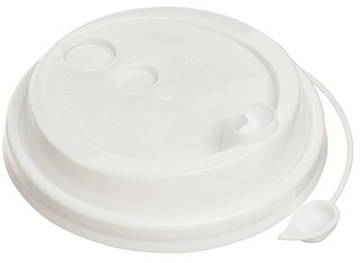 Крышка 80 мм для горячих напитков, с клапаном, белая, 100шт/уп
