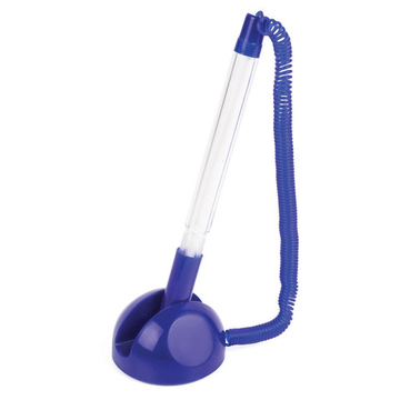 Ручка шариковая настольная  BRAUBERG, СИНЯЯ, пружинка, корпус синий, 0,5мм