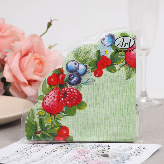 Салфетки Art Bouquet RONDO  "Ягодное ассорти" 3 сл.12л/вл.15