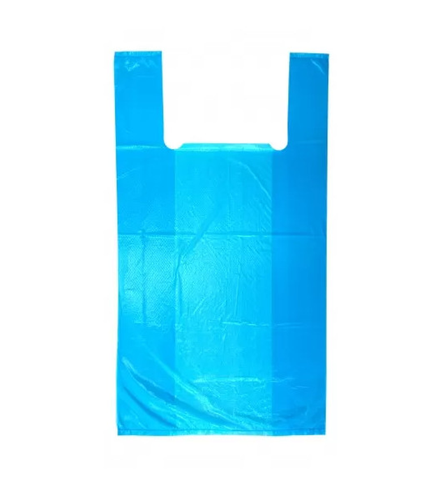 Пакет майка 24+12*45 11 мкм 100 шт.(синие)