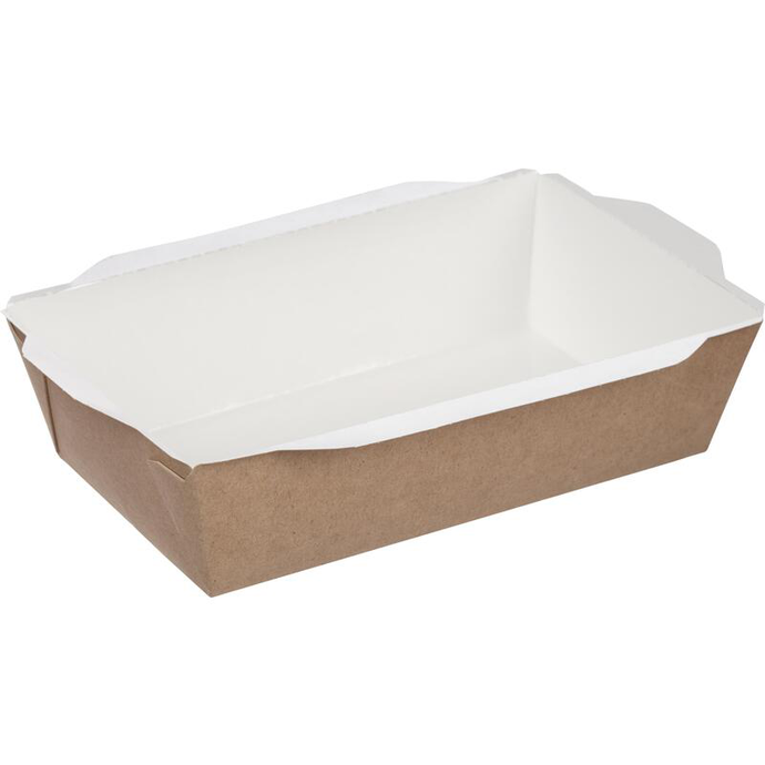 Контейнер бумажный ECO OpSALAD 800" (207*127*55) крафт с прозр.крышкой /200