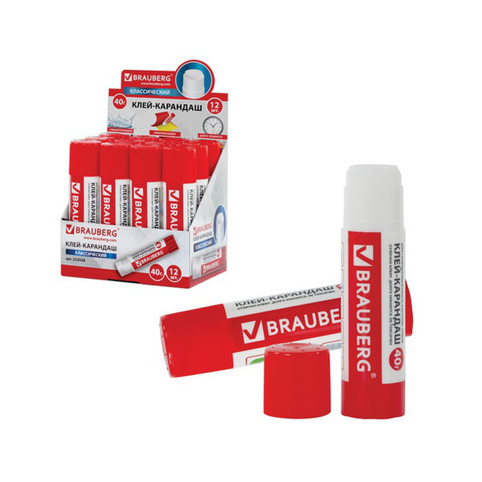 Клей-карандаш Brauberg 40 г.
