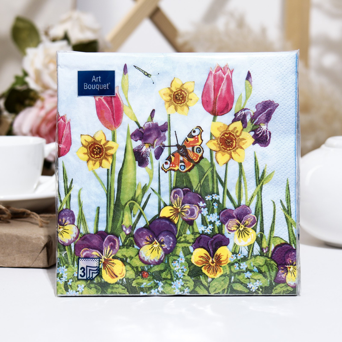 Салфетки Art Bouquet  "Цветочная сказка" 33х33 , 3 слоя .20л/вл.12