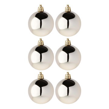 СНОУ БУМ Набор шаров 6шт 6см пластик, шампань