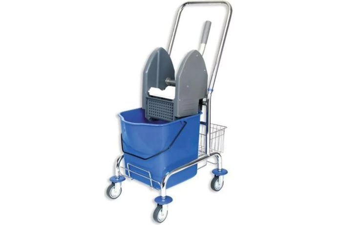 Тележка ACG одноведерная 25л с отжимом, база хром, корзина для химии