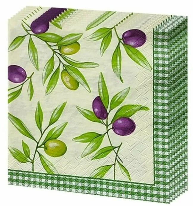Салфетки Art Bouquet 33*33, 3*сл, 20л. "Оливки"/12