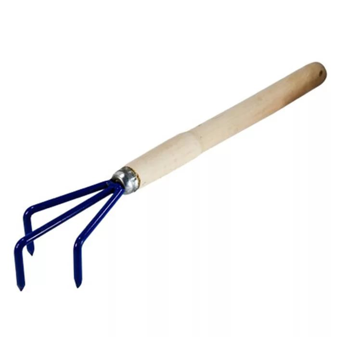 Рыхлитель 3-х зубый малый дерев.ручка