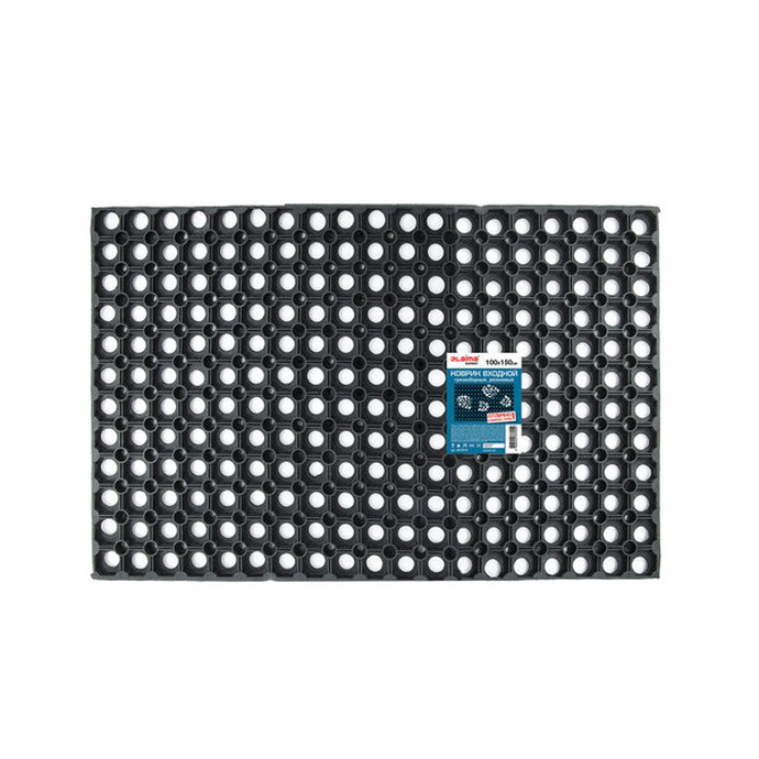 Коврик входной резиновый грязесборный ячеистый, 100х150 см, толщина 16 мм, LAIMA EXPERT