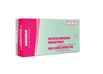 Перчатки виниловые нестерильн неопудрен М SITEK PRO, 100шт/уп