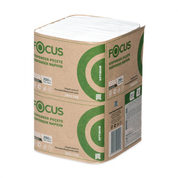Салфетки для диспенсера 1-сл., Focus Optimum 5051792, 18х24 см, 18 пачек по 250 листов