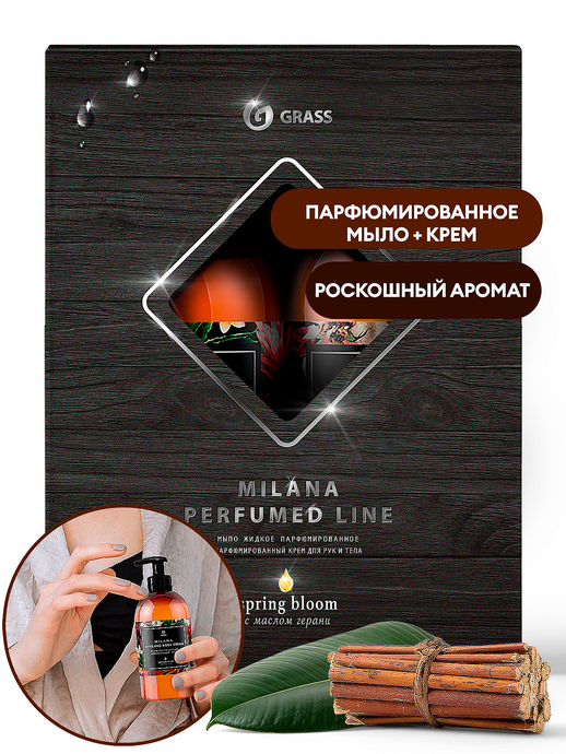 GRASS  Подарочный набор Milana perfumed line Spring Bloom с маслом герани