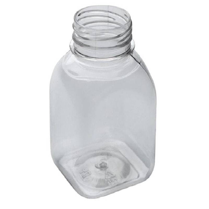 Бутылка 0,3л прозрачная молоко квадратная *100