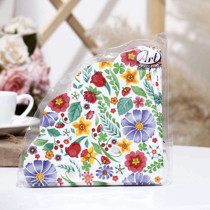 Салфетки Art Bouquet RONDO  "Море цветов" 3 сл.12л