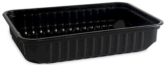 Контейнер прямоугольный 500 мл 179*132*37 мм, черный ПП (крышка 17-1618)*500