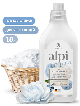 Концентрированное жидкое средство GRASS для стирки "ALPI white gel",1,8л./вл.6, 125733