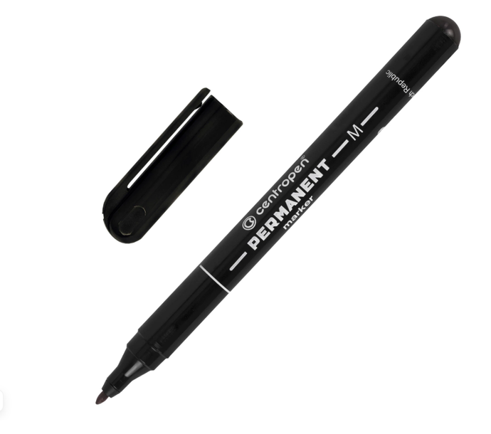 Маркер перманентный CENTROPEN 2846, ЧЕРНЫЙ, тонкий наконечник, 1 мм, ш/к 12309