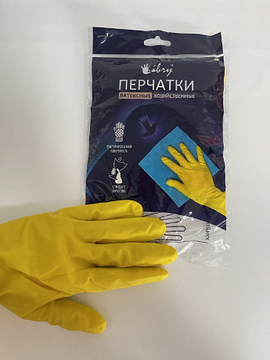 Перчатки Libry,латексные хозяйственные, желтые L