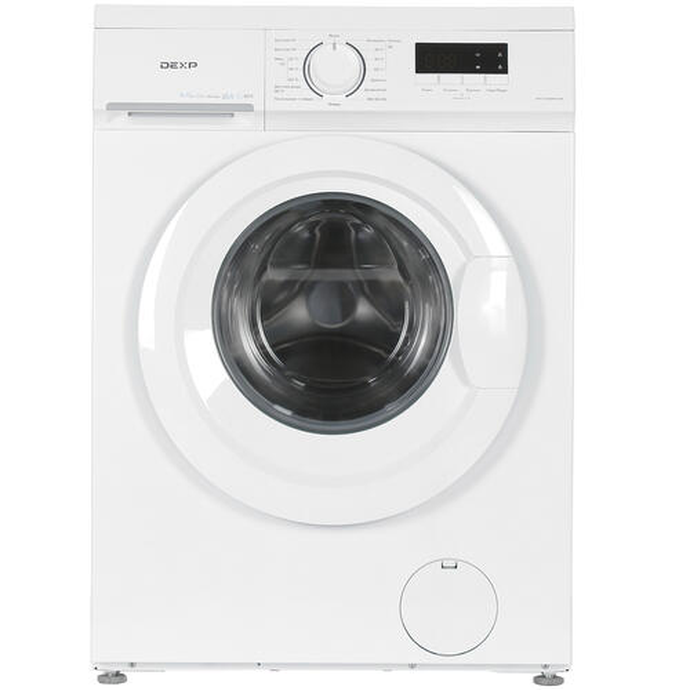 Стиральная машина DEXP WM-F610DMA/WW [фронтальная, 6 кг, 1000 об/мин, 59,5 см х 85 см x 40 см] белый