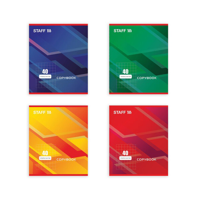 Тетрадь А5 40 листов клетка, обложка картон, Стандарт