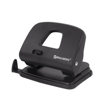 Дырокол BRAUBERG "SX-20", до 20 листов, черный