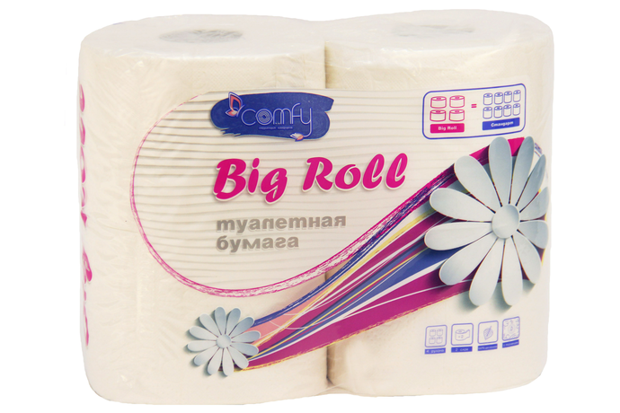 Туалетная бумага Comfy "Big Roll"  2 сл. 4 рул./вл.9