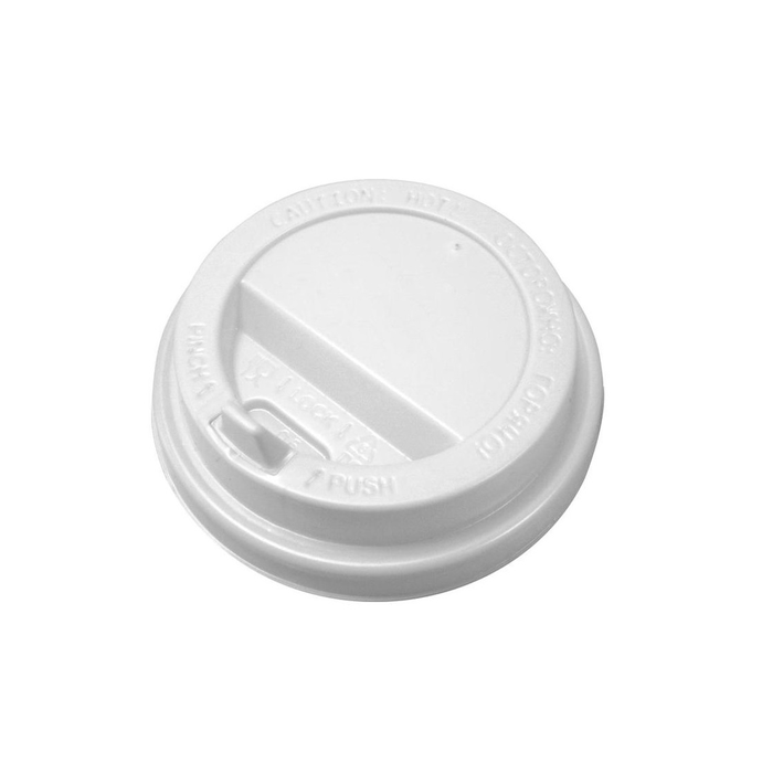 Крышка 80 мм для горячих напитков, с клапаном, белая 100/2000