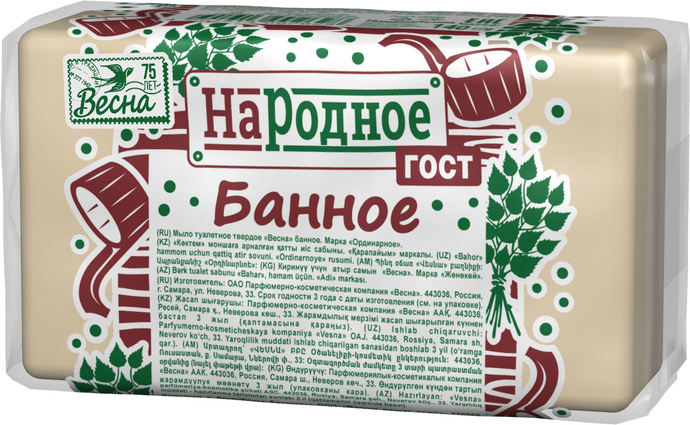 МТ  "ВЕСНА Народное" ГОСТ (банное), в пленке ППП 140 г. арт. 1104