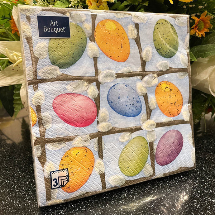 Салфетки  Art Bouquet "Пасхальные яйца#2" 33х33 3 сл.,20л/вл.12