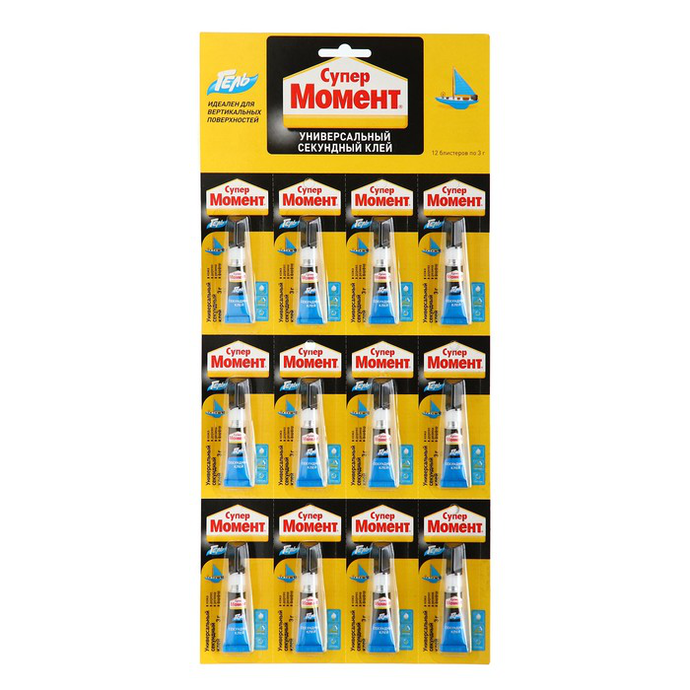 СУПЕР МОМЕНТ клей 3г КАРТА 12 шт *12*288