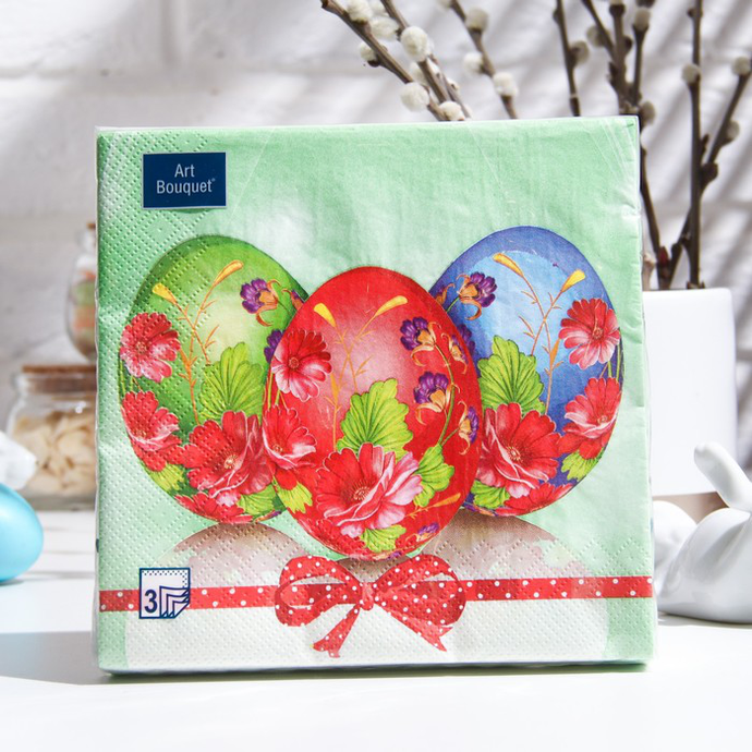 Салфетки  Art Bouquet "Пасхальная открытка" 33х33 3 сл.,20л/вл.12