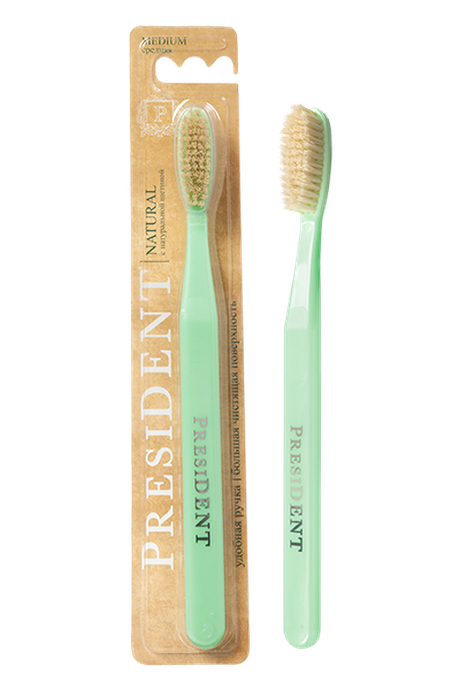 Зубная щетка PRESIDENT® Natural арт.1961.01 (Цвет в ассортименте)