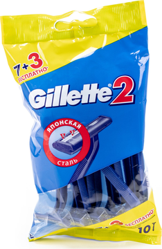 Станок д/бритья Жилетт   ОДНОРАЗОВ  G2  10шт(7+3) *12*24 / 1944
