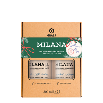 Набор подарочный GRASS Milana Amber & Black Vetiver 300 мл, Milana Patchouli & Grapefruit 300 мл