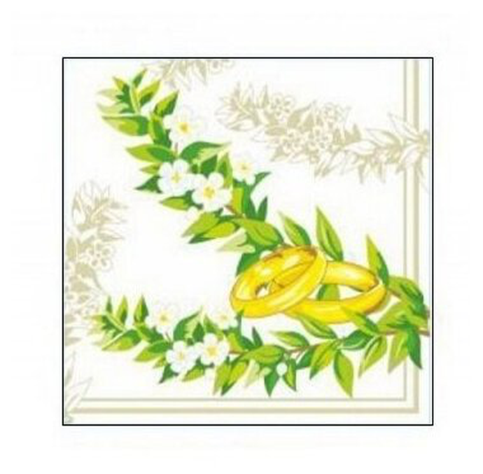 Салфетки Art Bouquet  "Обручальное кольцо" 33х33 , 3 слоя .20л/вл.12