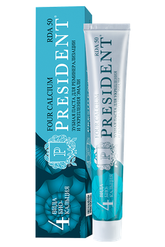 Зубная паста PRESIDENT® "FOUR CALCIUM"  75 г
