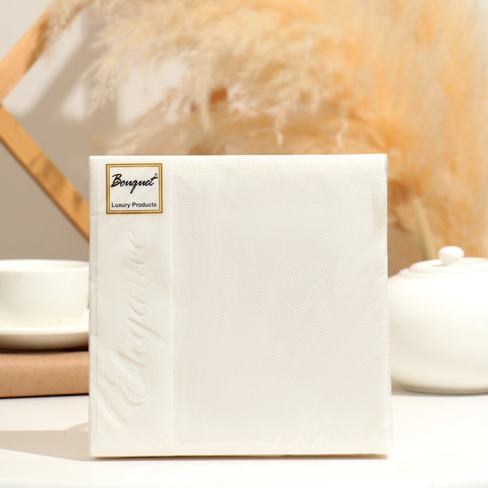 Салфетки 33х33, 2сл, 20л. Bouquet Colour белые/12